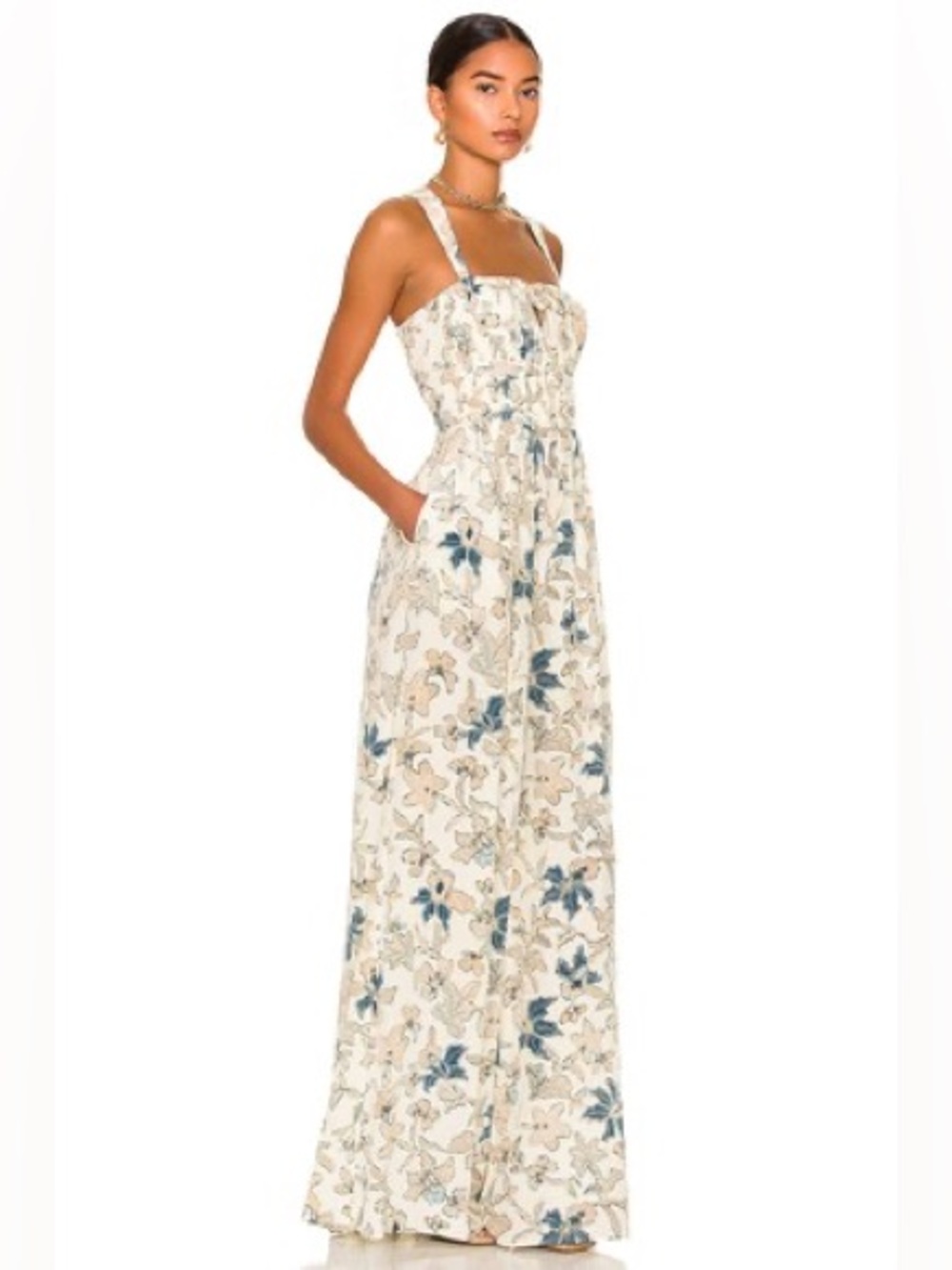 Ulla Johnson Floral Silk Wide-Leg Josephina Jumpsuit Size 2 - Picture 5 of 11